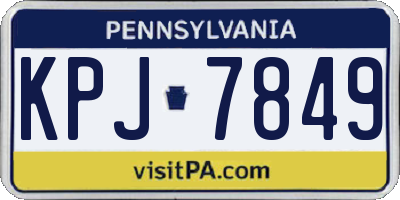PA license plate KPJ7849