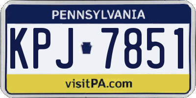 PA license plate KPJ7851