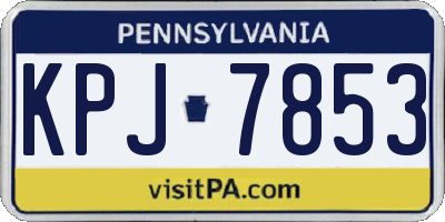 PA license plate KPJ7853