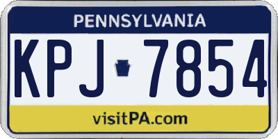 PA license plate KPJ7854