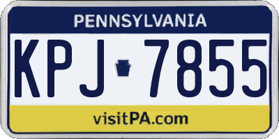 PA license plate KPJ7855