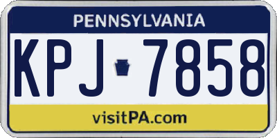 PA license plate KPJ7858