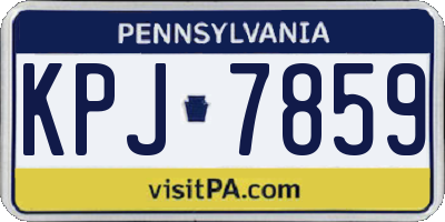 PA license plate KPJ7859