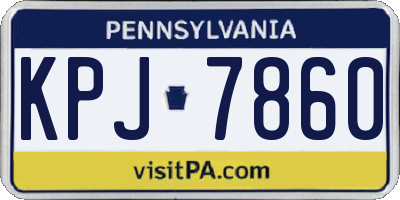 PA license plate KPJ7860