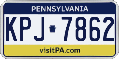 PA license plate KPJ7862