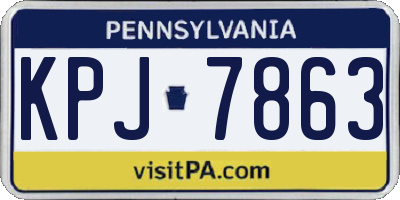 PA license plate KPJ7863