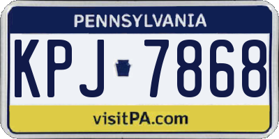 PA license plate KPJ7868