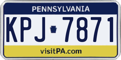 PA license plate KPJ7871