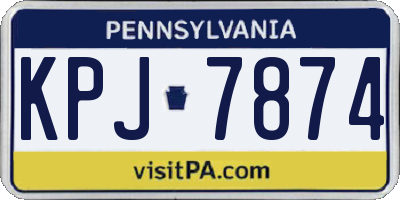 PA license plate KPJ7874
