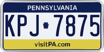 PA license plate KPJ7875