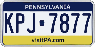 PA license plate KPJ7877