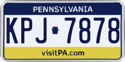 PA license plate KPJ7878