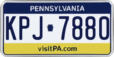 PA license plate KPJ7880