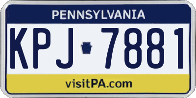 PA license plate KPJ7881