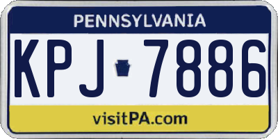 PA license plate KPJ7886