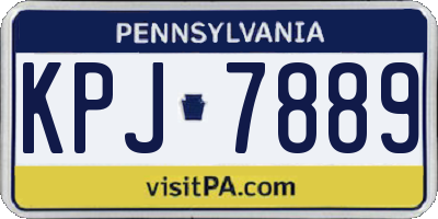 PA license plate KPJ7889