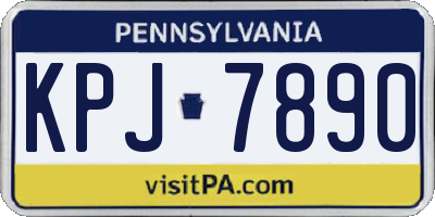 PA license plate KPJ7890