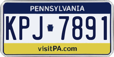 PA license plate KPJ7891