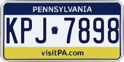 PA license plate KPJ7898