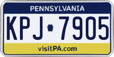 PA license plate KPJ7905