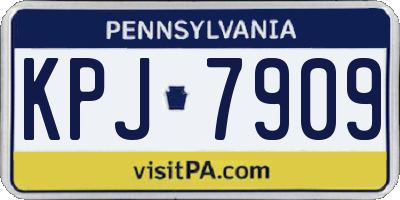 PA license plate KPJ7909