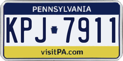 PA license plate KPJ7911