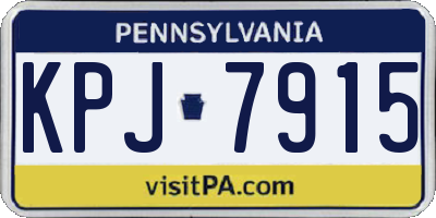PA license plate KPJ7915