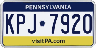 PA license plate KPJ7920