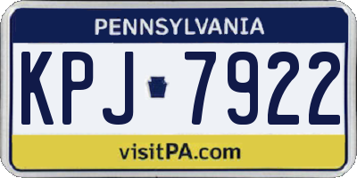 PA license plate KPJ7922