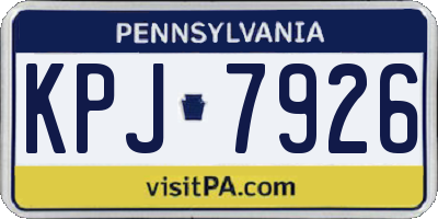 PA license plate KPJ7926