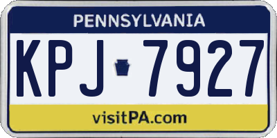 PA license plate KPJ7927