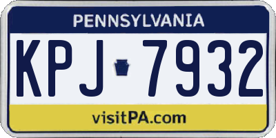 PA license plate KPJ7932