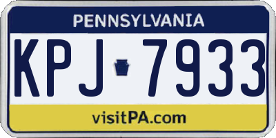 PA license plate KPJ7933