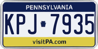 PA license plate KPJ7935