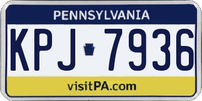 PA license plate KPJ7936