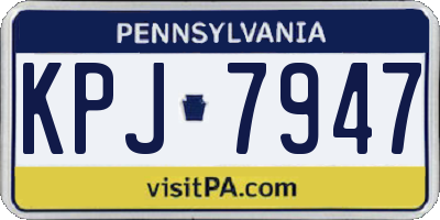 PA license plate KPJ7947