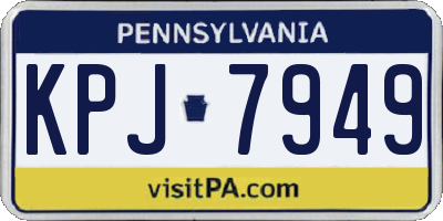 PA license plate KPJ7949