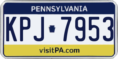 PA license plate KPJ7953