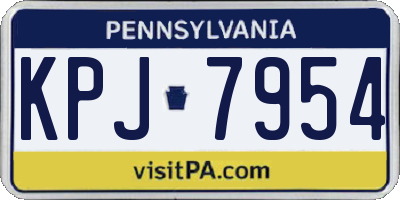 PA license plate KPJ7954