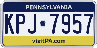 PA license plate KPJ7957