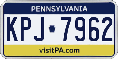 PA license plate KPJ7962
