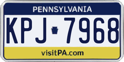 PA license plate KPJ7968