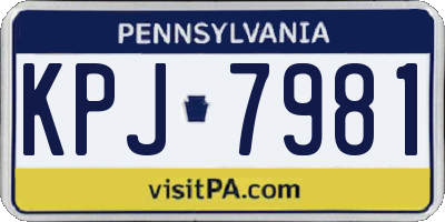 PA license plate KPJ7981