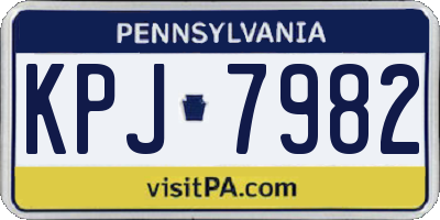 PA license plate KPJ7982
