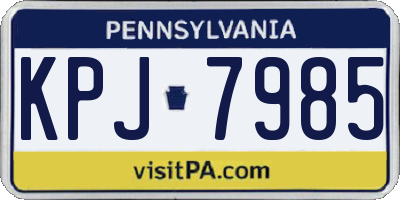 PA license plate KPJ7985