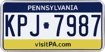 PA license plate KPJ7987