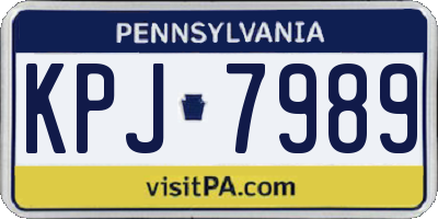 PA license plate KPJ7989