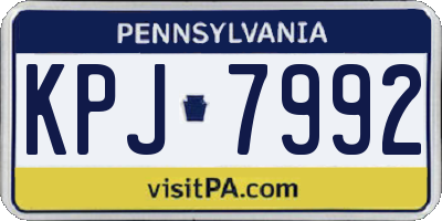 PA license plate KPJ7992