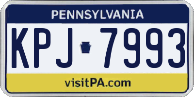 PA license plate KPJ7993