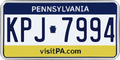 PA license plate KPJ7994